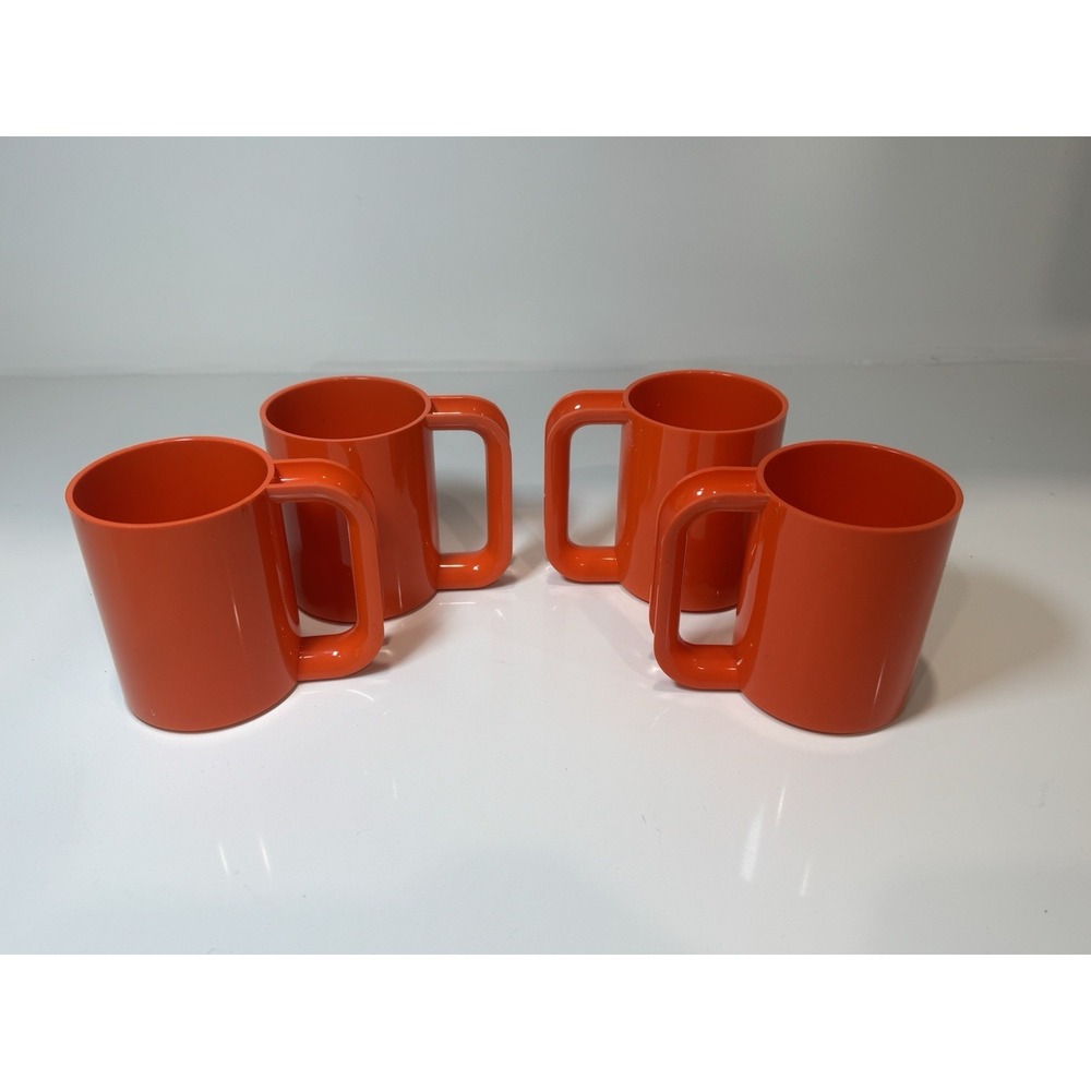 Heller Massimo Vignelli Melamine MAXMug set of 4 Vintage Orange